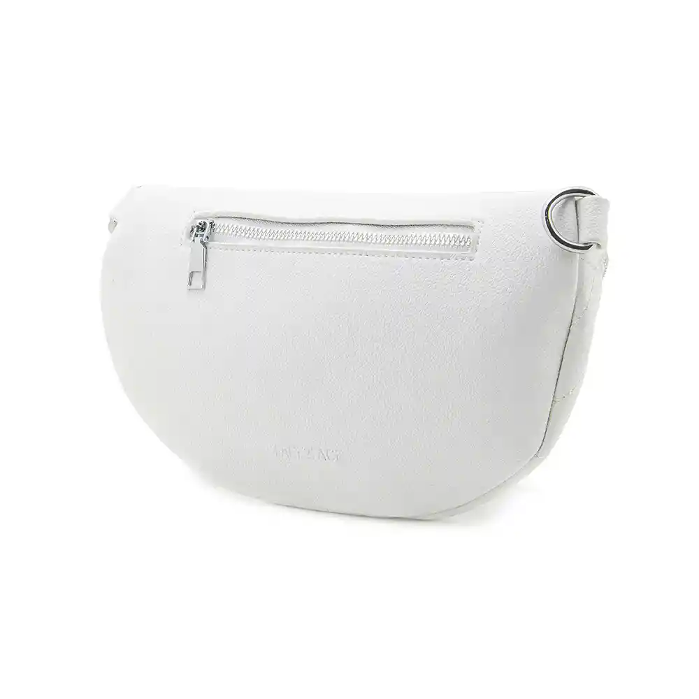 Bandolera Y Canguro Efecto Acolchado Con Cadena Decorativa Frontal