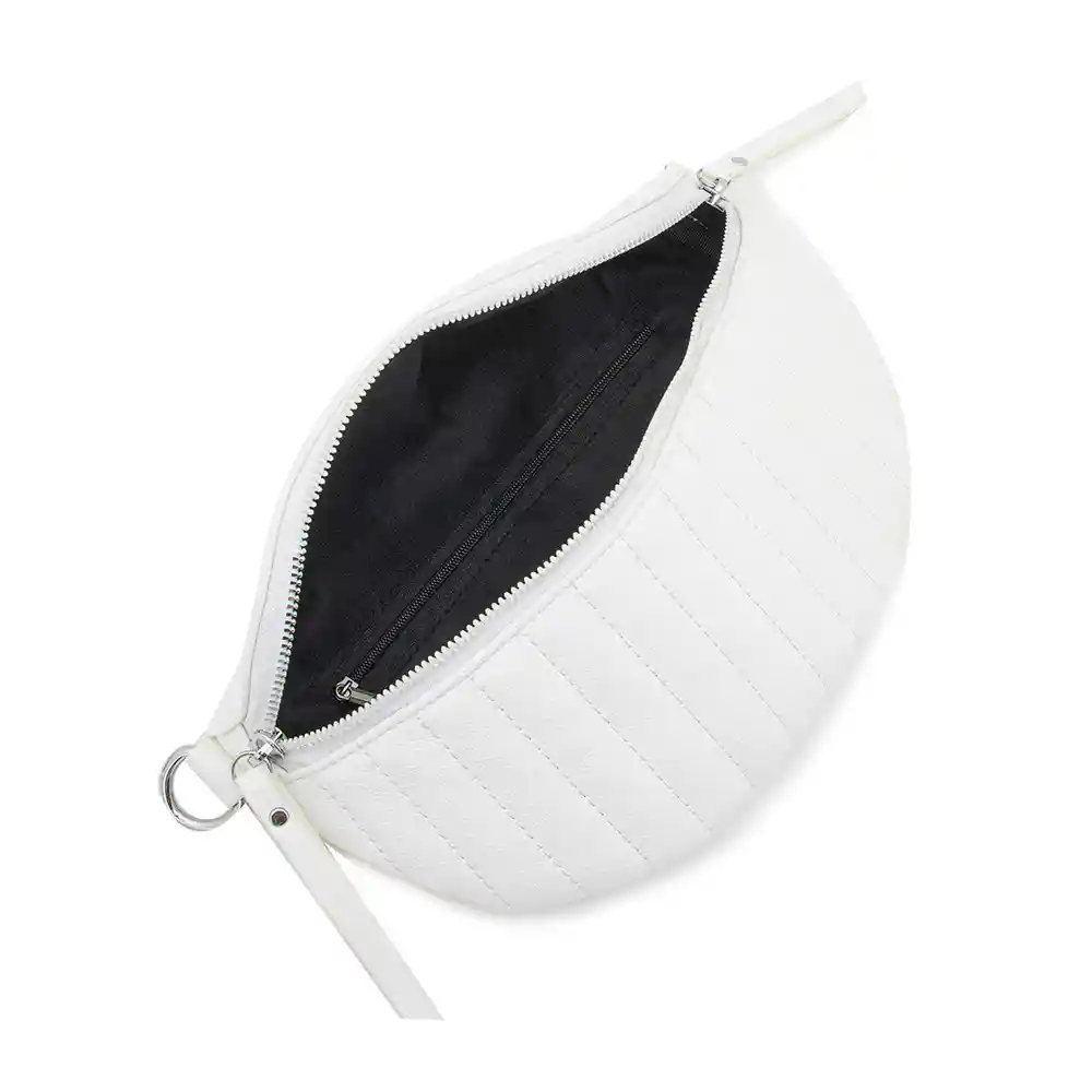 Bandolera Y Canguro Efecto Acolchado Con Cadena Decorativa Frontal