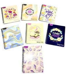 Cuaderno Argollado 80 Hojas Rayado Norma Diseños Surtidos Mujer Pasta Blanda Grande