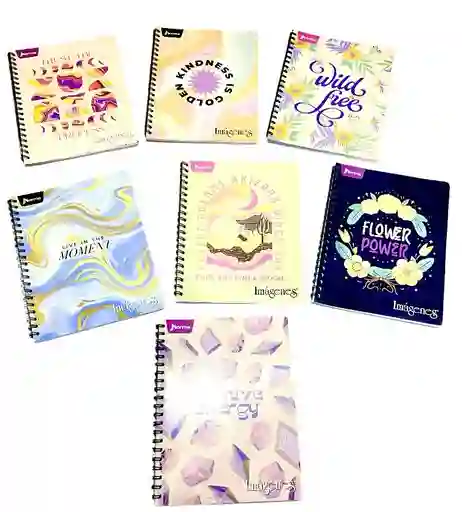 Cuaderno Argollado 80 Hojas Rayado Norma Diseños Surtidos Mujer Pasta Blanda Grande