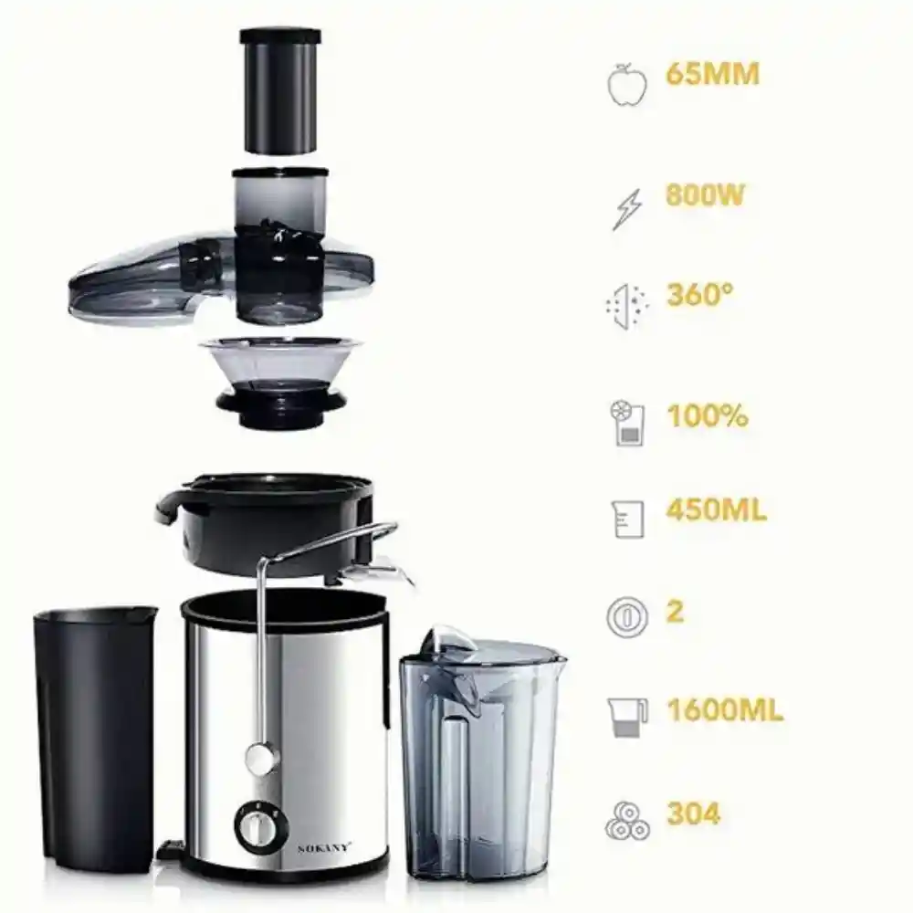 Extractor De Jugos Automatico Frutas Y Verduras Sokany Sk-4000