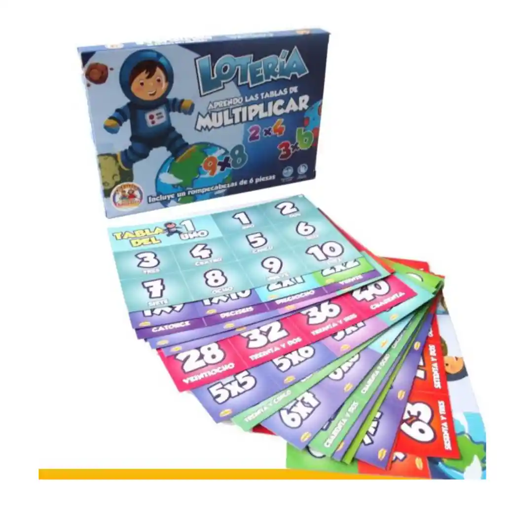 Juego Lotería Tablas Multiplicar Didáctico Aprender Niños