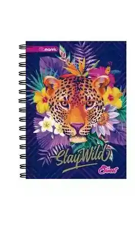 Cuaderno Marfil Argollado 100 Hojas Rayado Femenino Económico, Medidas 20,5cm X 14,5cm