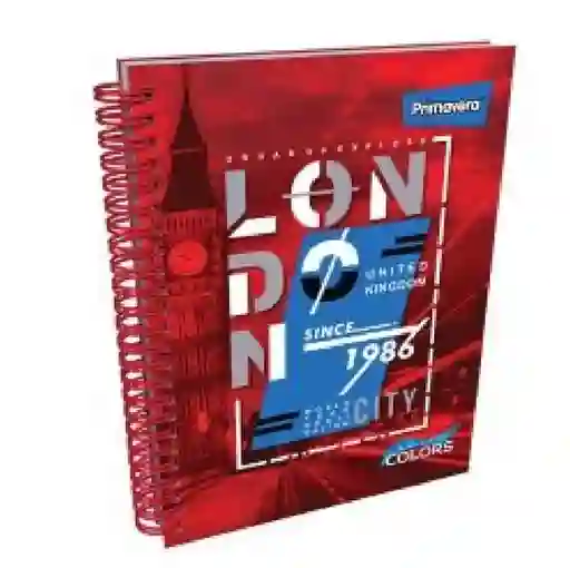 Cuaderno Primavera 7 Materias Argollado Masculino, Medidas 23,5cm X 17cm, Se Despachan Motivos Existentes