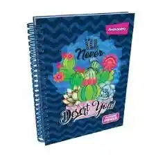 Cuaderno Primavera 7 Materias Argollado Femenino, Medidas 23,5cm X 17cm
