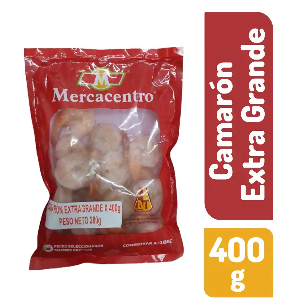 Camarón Extragrande Mercacentro X 400 G
