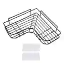 Esquinero Estante Organizador Adhesivo Cocina Baño Ducha Color Negro