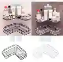 Esquinero Estante Organizador Adhesivo Cocina Baño Ducha Color Negro