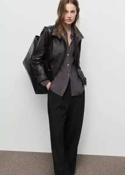 Pantalón Gabi Negro Talla 40 Mujer Mango