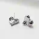 Aretes Corazon Fantasia Plateados