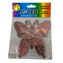 Mariposas Oro Rosa De 15cm X 6uni