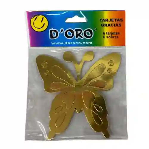 Mariposas Doradas De 15 Cm X 6 Uni