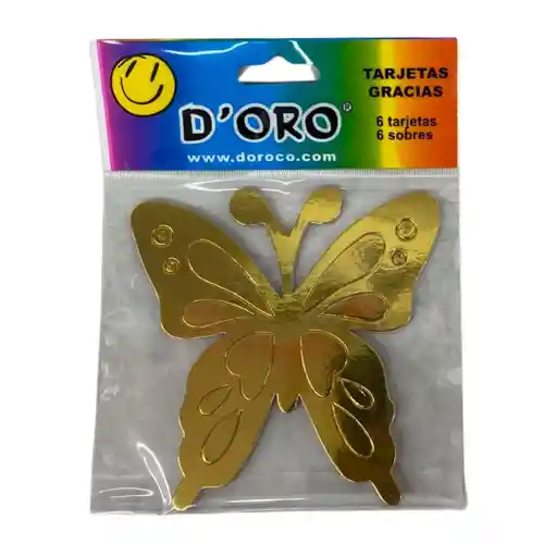 Mariposas Doradas De 15 Cm X 6 Uni