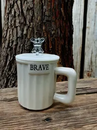 Mug O Taza Oso Marfil Con Tapa