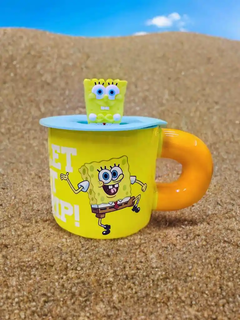 Mug O Taza Bob Esponja Con Tapa