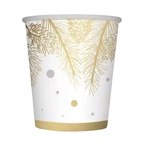 Vaso Navidad Dorado 9 Oz