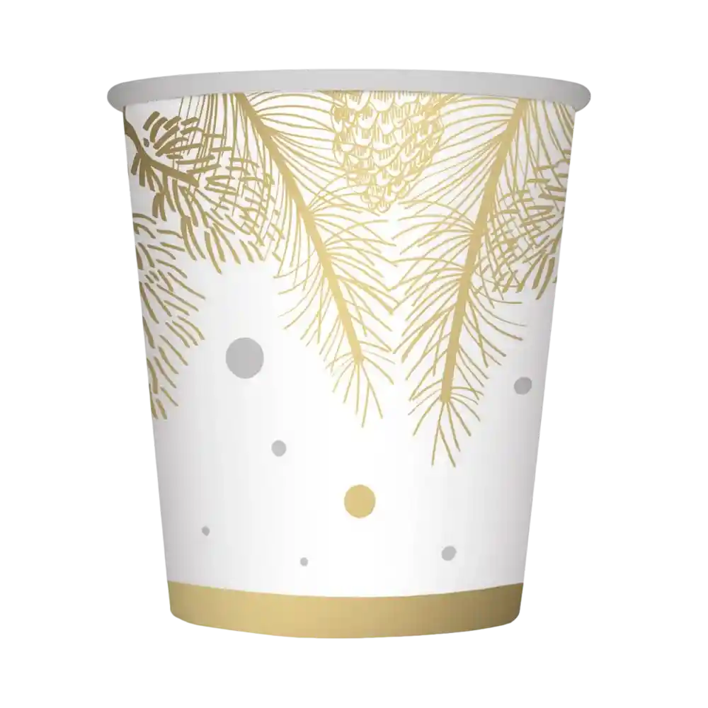 Vaso Navidad Dorado 9 Oz