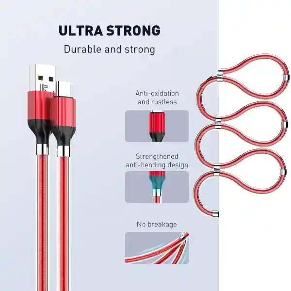 Cable Carga Rápida Tipo V8 Datos Atraccion Magnetic Rinocel