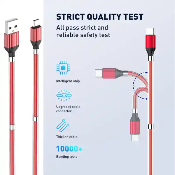Cable Carga Rápida Tipo V8 Datos Atraccion Magnetic Rinocel