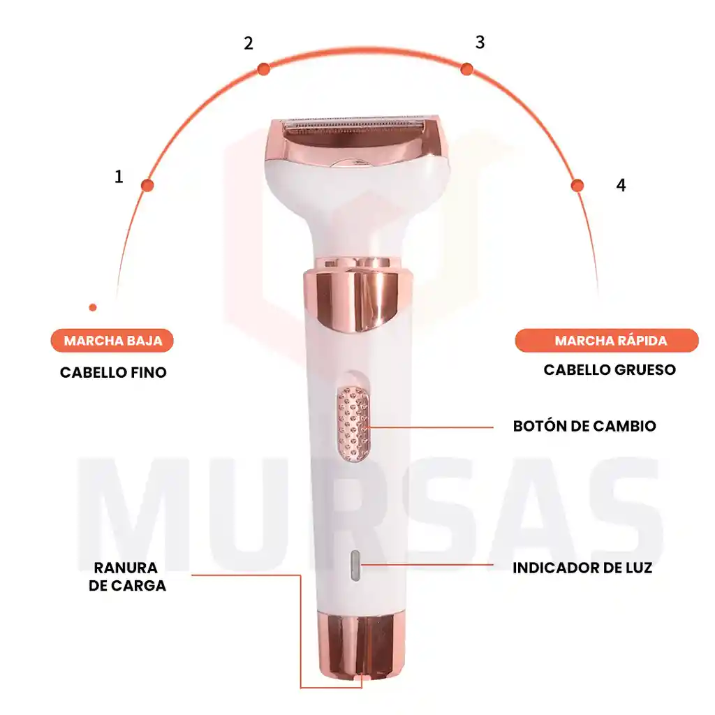 Rasuradora Depiladora Todo El Cuerpo 4 En 1 Recargable Mujer