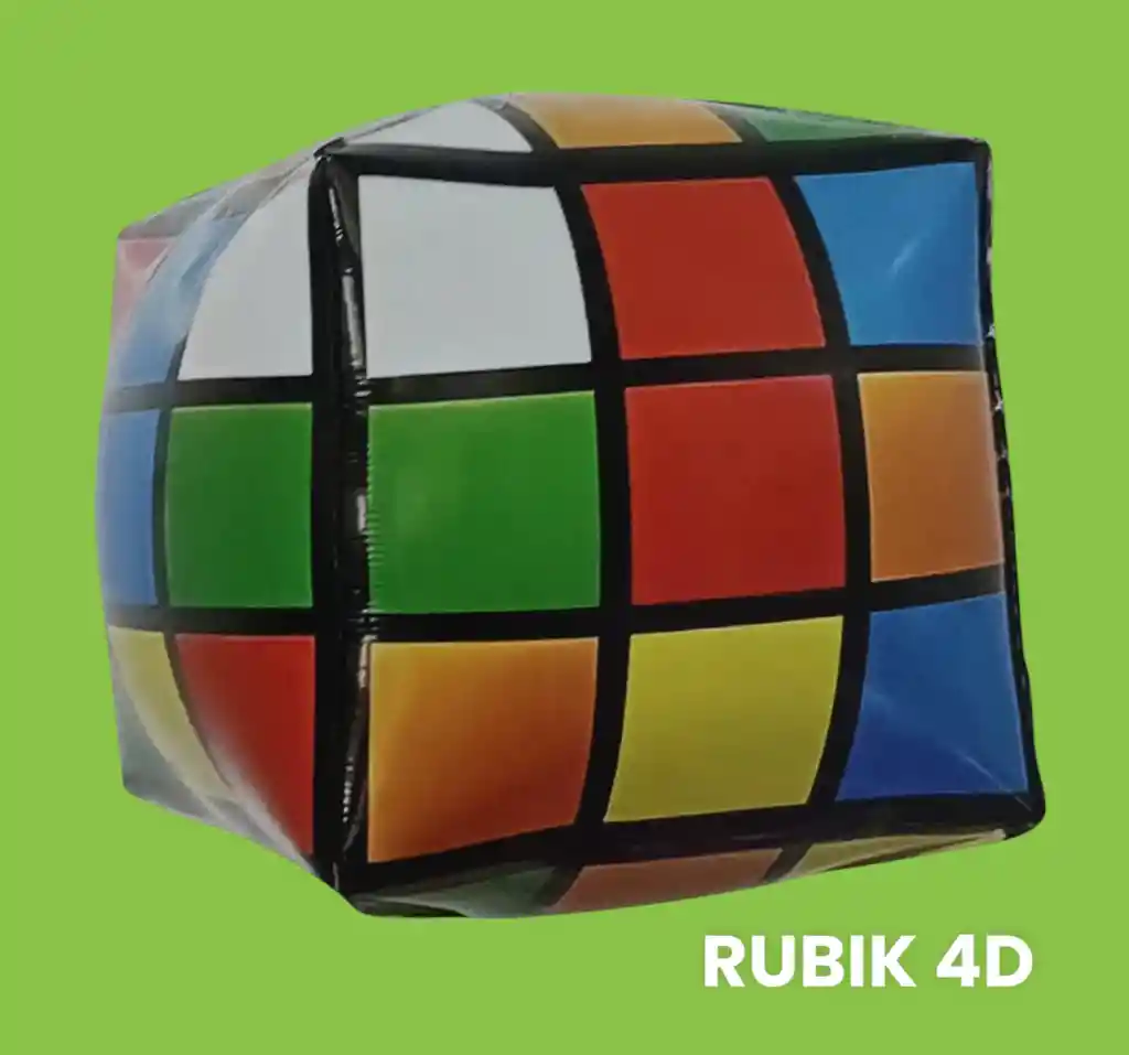 Globo Metalizado Cubo Rubik 4d