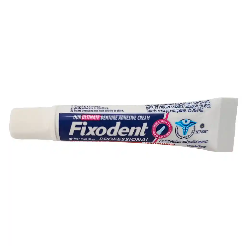 Fixodent Crema Adhesiva Profesional Para Dentaduras Postizas 0.35 Oz (10g)