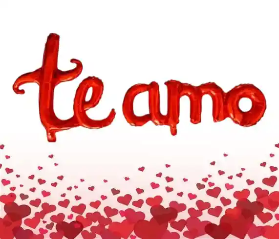 Globo Metalizado Te Amo Letra Cursiva Rojo