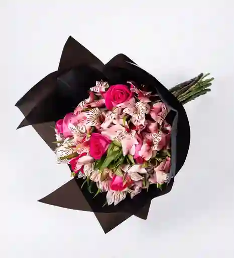 Bouquet Rosas Astromelias