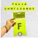 Feston Banderin Feliz Cumpleaños Fluorescente Amarillo