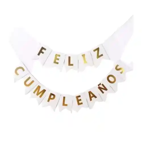 Feston Banderin Feliz Cumpleaños Mate Blanco