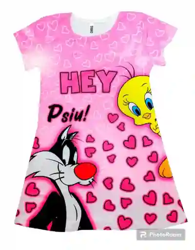 Bata Vestido Multiusos Estampada Niña Pijama Multiusos
