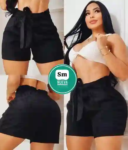 Short De Pana Mujer Dama Negro