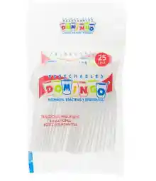 Tenedor Pequeño Bco Domingo X 25 Und		
