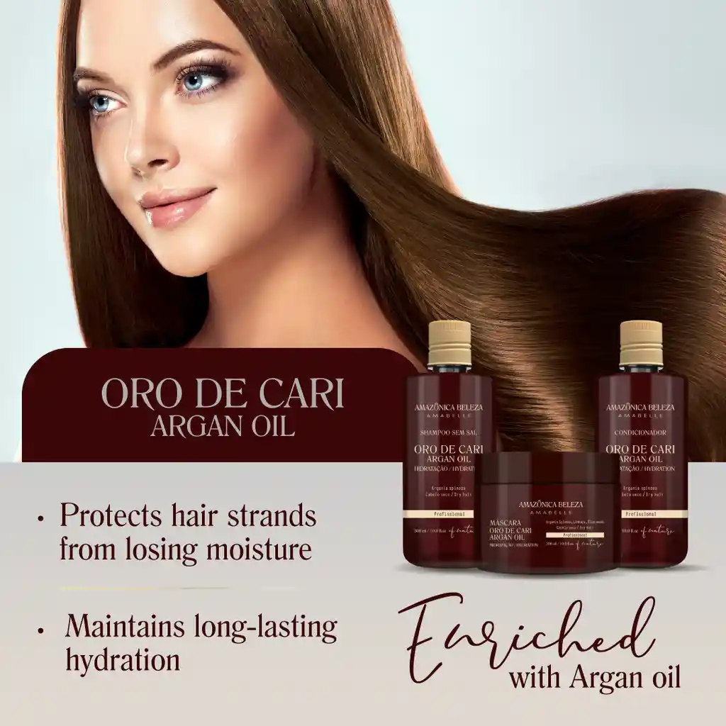 Shampoo Y Acondicionador Oro De Cari, Hidratacion