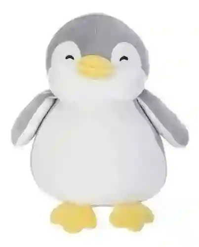 Peluche Pinguino Antiestres Masmelo Blanco Y Gris 20cm