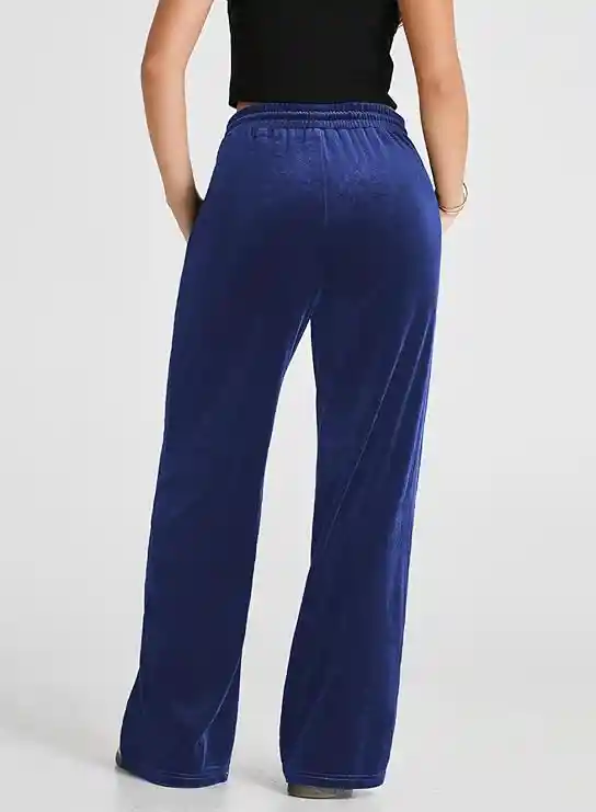 Pantalon Palazzo Terciopelo Con Bolsillos