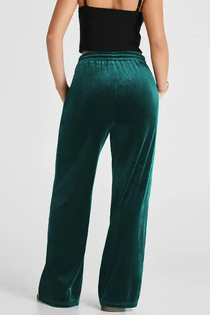 Pantalon Palazzo Terciopelo Con Bolsillos