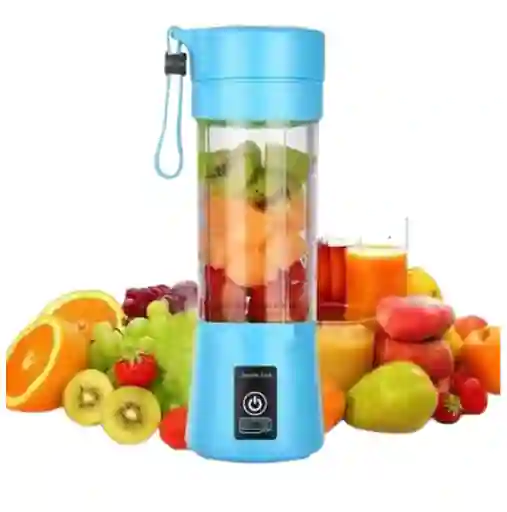 Licuadora Portátil Celeste 380ml Ideal Para Llevar