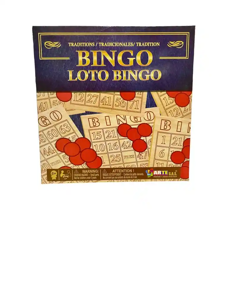 Juego Bingo Loto Familiar Madera Mesa Niños Fichas Reunión