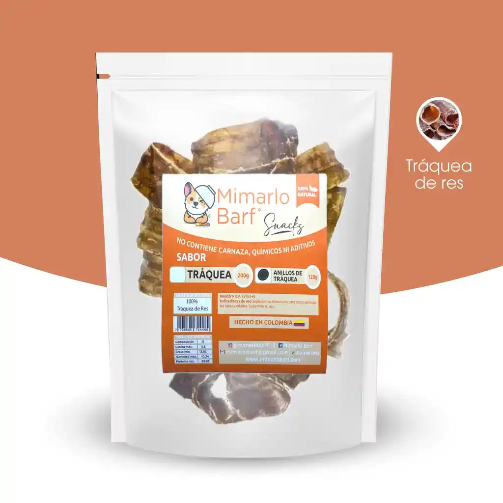 Tráquea En Anillos 120g Para Perros