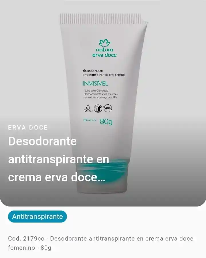 Natura - Desodorante En Crema - Erva Doce