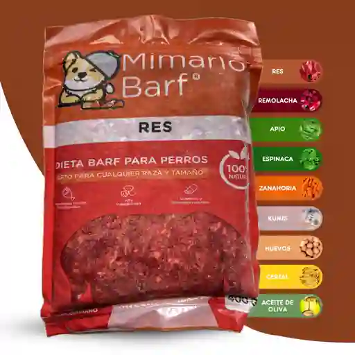 Dieta Barf De Res 🥩 400g Para Perro - Mimarlo Barf