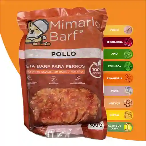 Dieta Barf De Pollo 🍗 500g Para Perros - Mimarlo Barf