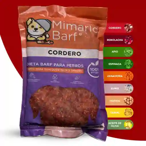 Dieta Barf De Cordero 🍖 400g Para Perros - Mimarlo Barf
