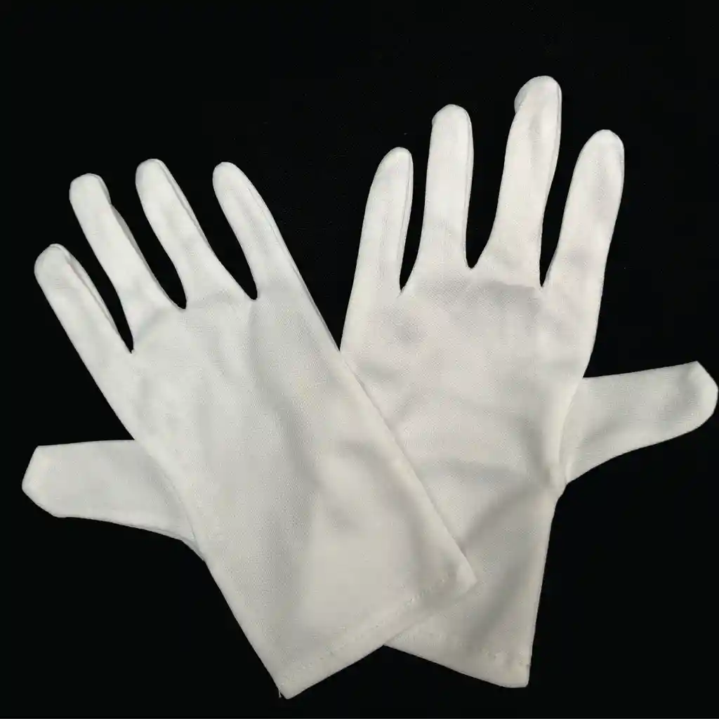 Guantes Blancos De Tela Para Niños Talla 10