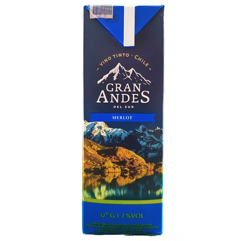 Gran Andes Del Sur Vino Tinto Merlot Chileno En Tetrapack 1l (1000 Ml)