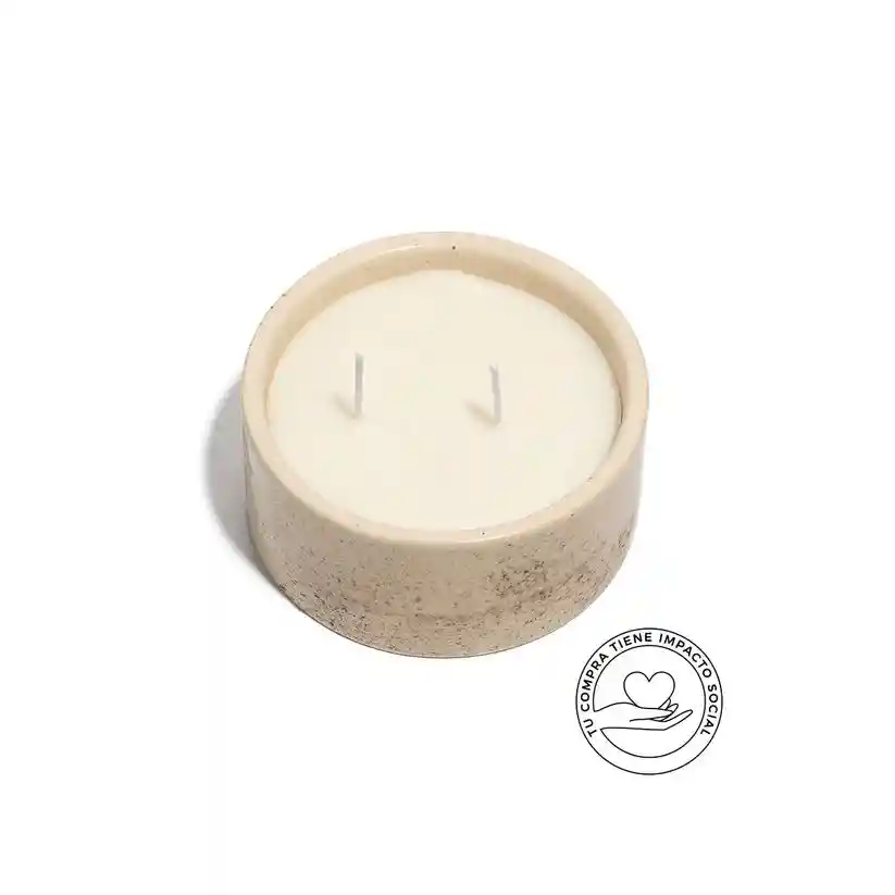 Vela En Cuenco Cerámica Salpiqué Tcs 12 Cm Higo De Oriente
