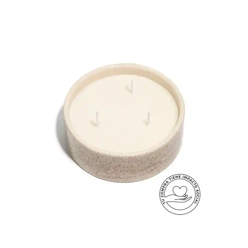 Vela En Cuenco Cerámica Salpiqué Tcs 16 Cm Vainilla