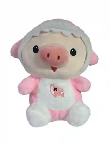 Peluche Cerdito Con Pijama Azul Y Rosado 20cm