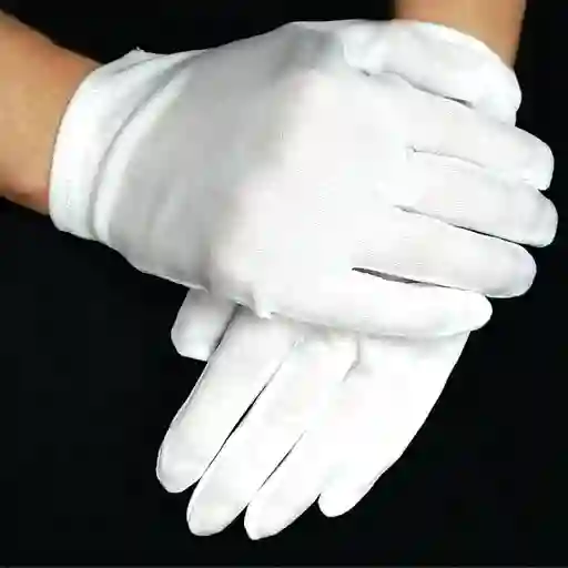 Guantes Blancos De Tela Para Niños Talla 8